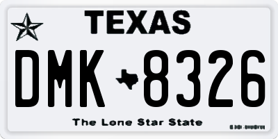 TX license plate DMK8326