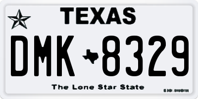 TX license plate DMK8329