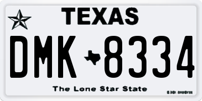 TX license plate DMK8334