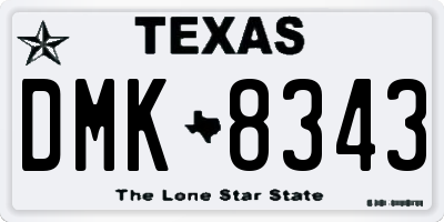 TX license plate DMK8343