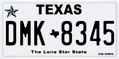 TX license plate DMK8345