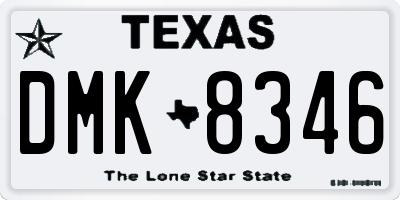 TX license plate DMK8346