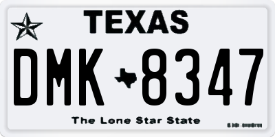 TX license plate DMK8347