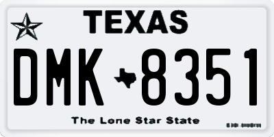 TX license plate DMK8351