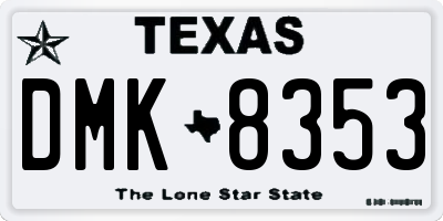 TX license plate DMK8353