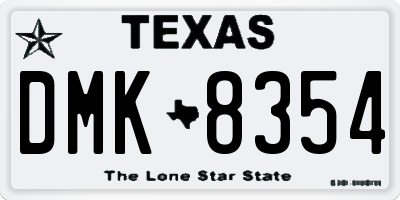 TX license plate DMK8354