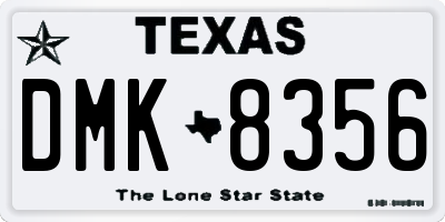 TX license plate DMK8356