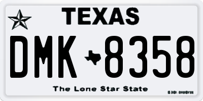 TX license plate DMK8358