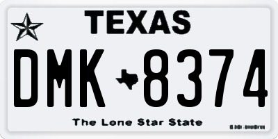 TX license plate DMK8374