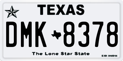 TX license plate DMK8378