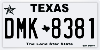TX license plate DMK8381