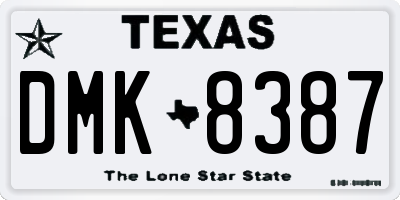 TX license plate DMK8387