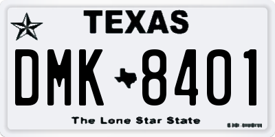 TX license plate DMK8401