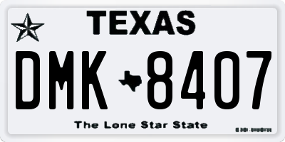 TX license plate DMK8407