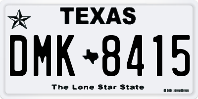 TX license plate DMK8415