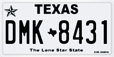 TX license plate DMK8431