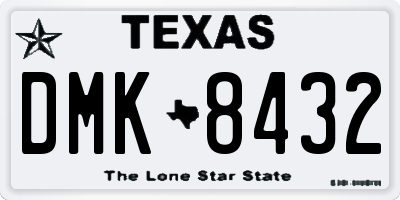 TX license plate DMK8432