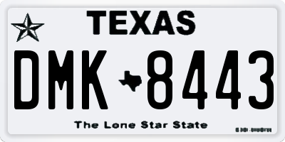 TX license plate DMK8443