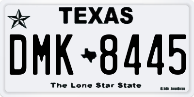 TX license plate DMK8445