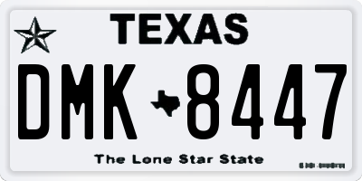 TX license plate DMK8447