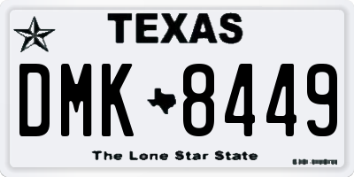 TX license plate DMK8449