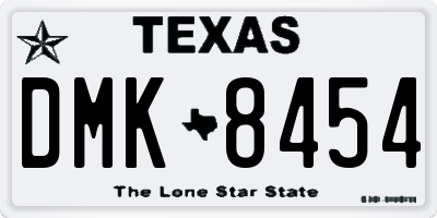 TX license plate DMK8454