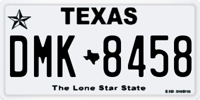 TX license plate DMK8458