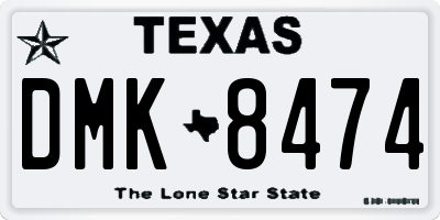 TX license plate DMK8474