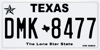 TX license plate DMK8477