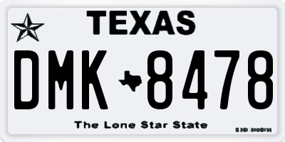 TX license plate DMK8478