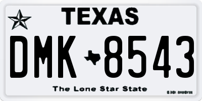 TX license plate DMK8543