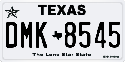 TX license plate DMK8545