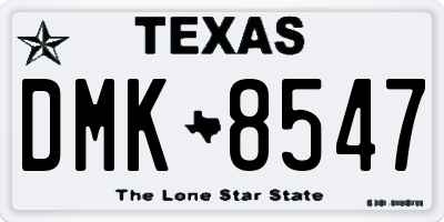 TX license plate DMK8547