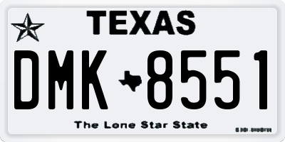 TX license plate DMK8551