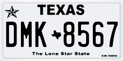 TX license plate DMK8567