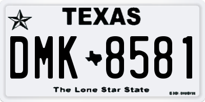 TX license plate DMK8581