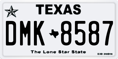 TX license plate DMK8587