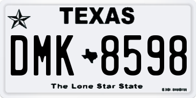 TX license plate DMK8598