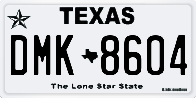TX license plate DMK8604