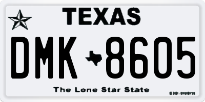 TX license plate DMK8605