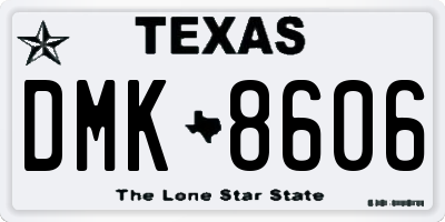 TX license plate DMK8606
