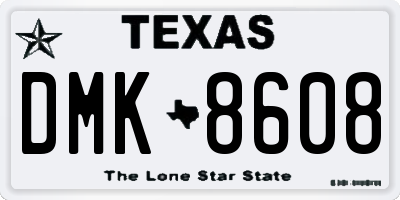 TX license plate DMK8608