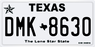 TX license plate DMK8630