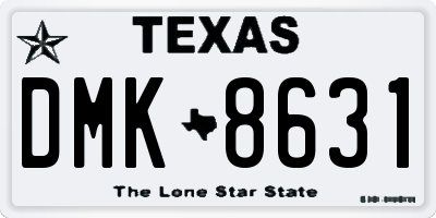 TX license plate DMK8631