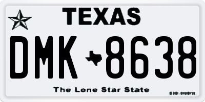 TX license plate DMK8638