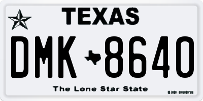 TX license plate DMK8640