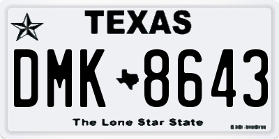 TX license plate DMK8643
