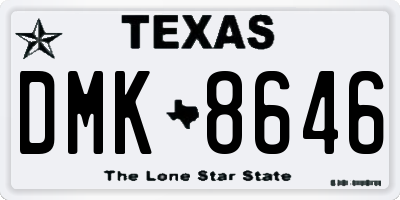 TX license plate DMK8646