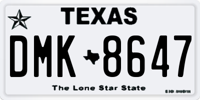 TX license plate DMK8647
