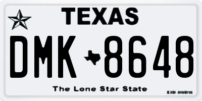 TX license plate DMK8648